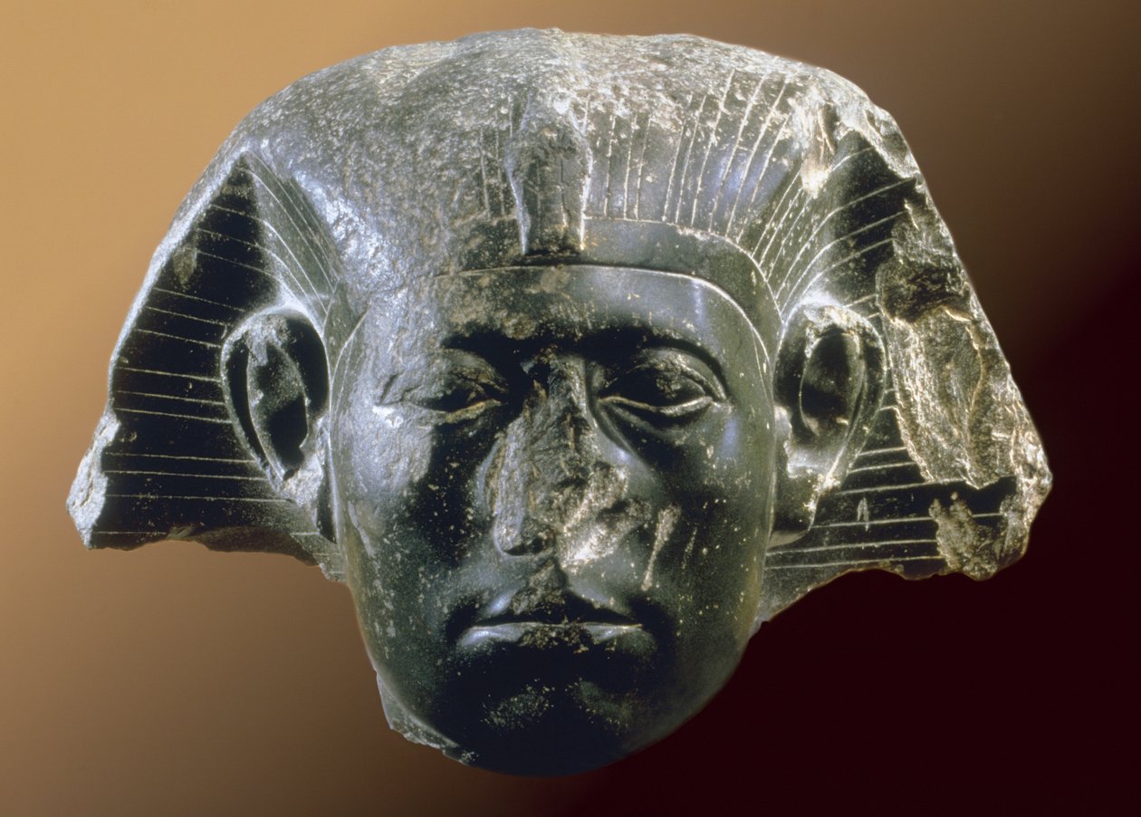Portræthoved af Sesostris III (1878-43 f.Kr.) fra en sfinks, Mellemriget, ca. 1850 f.Kr. (diorit) af Egyptian 12th Dynasty