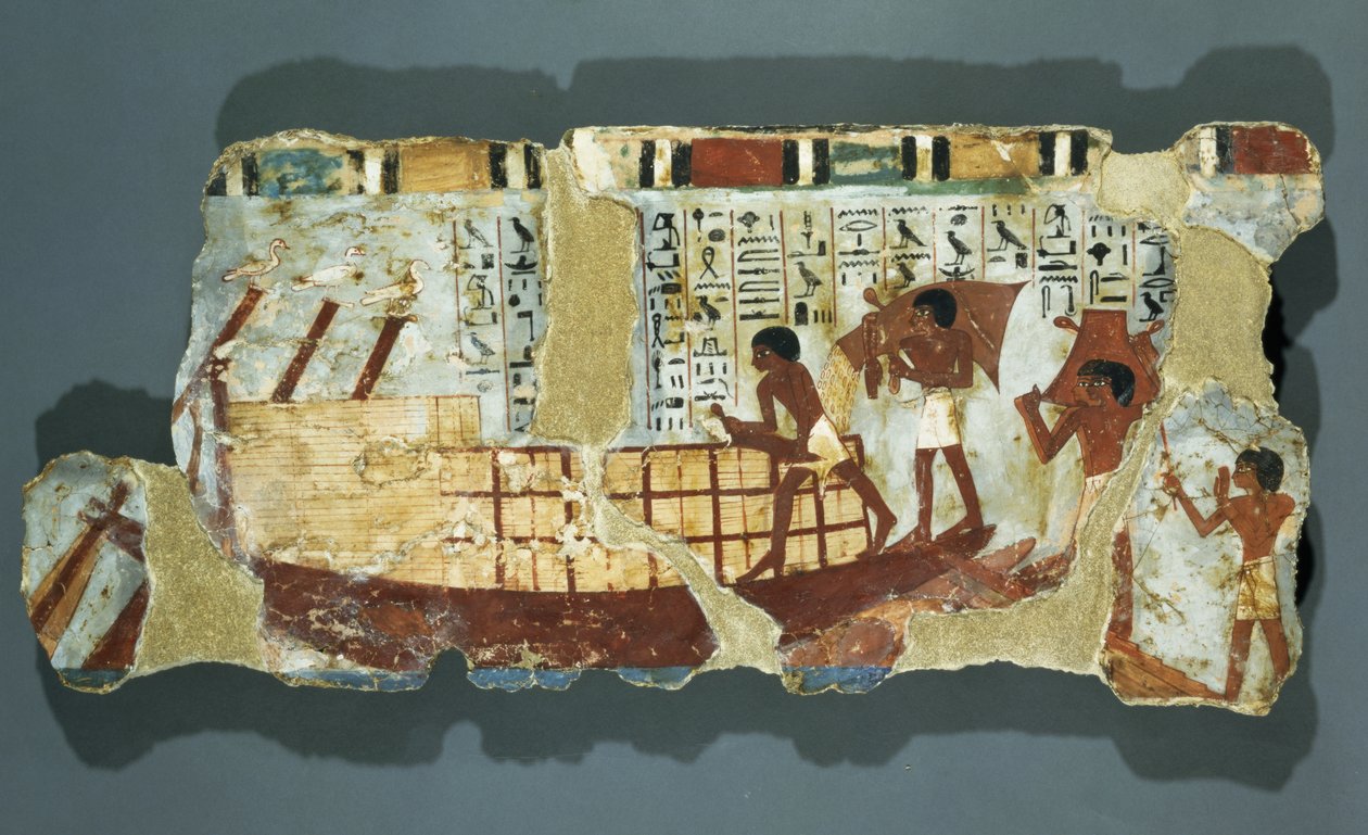 Indlæsning af korn, fra Unsou-graven, East Theben, New Kingdom (vægmaleri) af Egyptian 18th Dynasty
