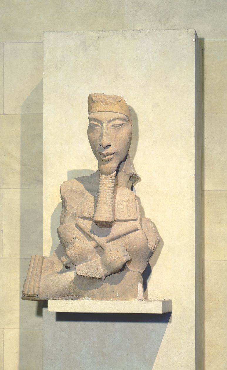 Osiride søjle af Amenophis IV (Akhenaten) fra Karnak, New Kingdom, ca. 1350 f.Kr. (sandsten) af Egyptian 18th Dynasty