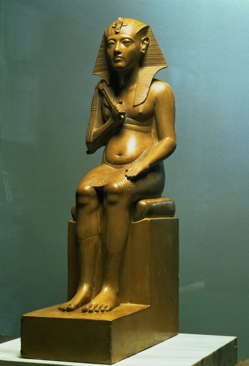 Siddende statue af en farao, Det Nye Rige af Egyptian 18th Dynasty
