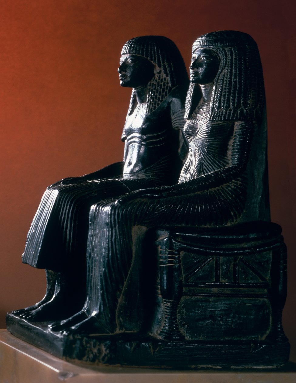 Et seigneurielt par i ceremonielt tøj, New Kingdom af Egyptian 19th Dynasty