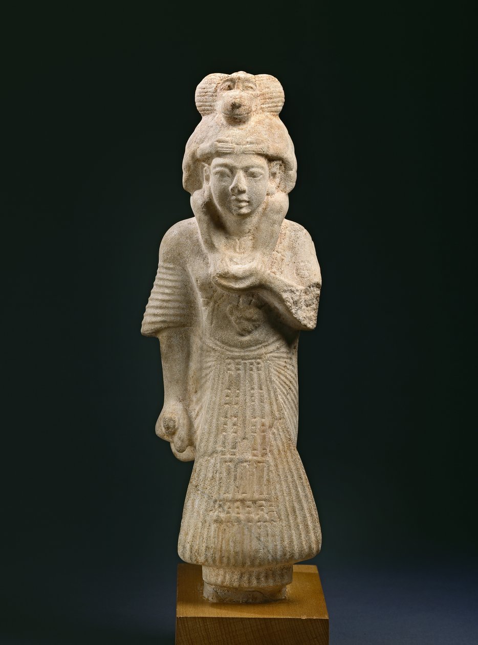 Skriver og præst af Thoth bærende en bavian, fra Ashmunein (gamle Hermopolis) New Kingdom, XIX-dynastiet (1307-1196 f.Kr.) (kalksten) af Egyptian 19th Dynasty