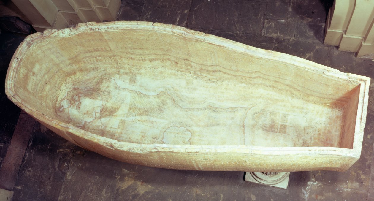 Sarkofagen af Seti I, set fra oven, ca. 1300 f.Kr. (kalksten) (se også 3589) af Egyptian 19th Dynasty