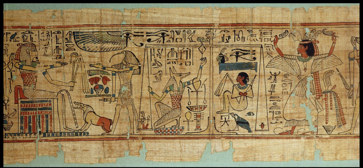 Detalje fra papyrusen i Nespakashuty, New Kingdom (papyrus) af Egyptian 21st Dynasty