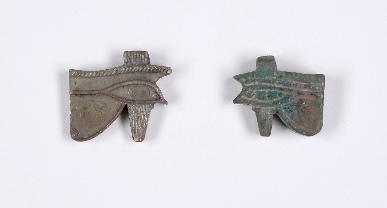 Udjat Eye Amulet, 750 BC fajance & grøn glasur af Egyptian 22nd Dynasty