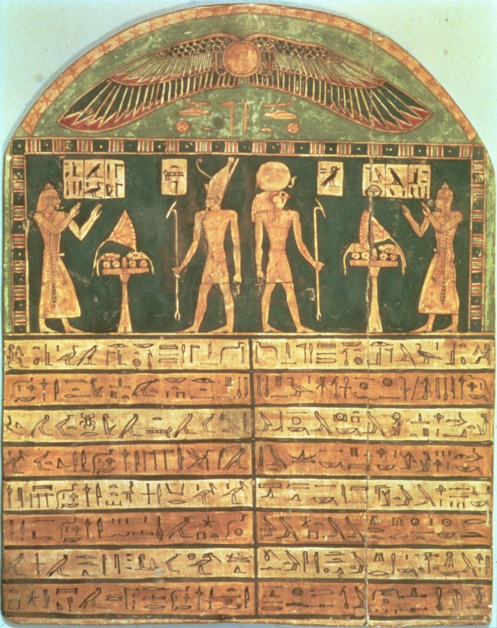 Stele of Horsiese, sen periode (malet træ) af Egyptian 26th Dynasty
