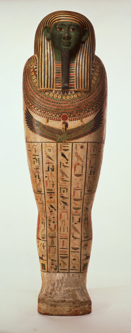 Sarkofagen af Psamtik I (664-610 f.Kr.) Sen periode (malet træ) (for detaljer se 95060-64) af Egyptian 26th Dynasty