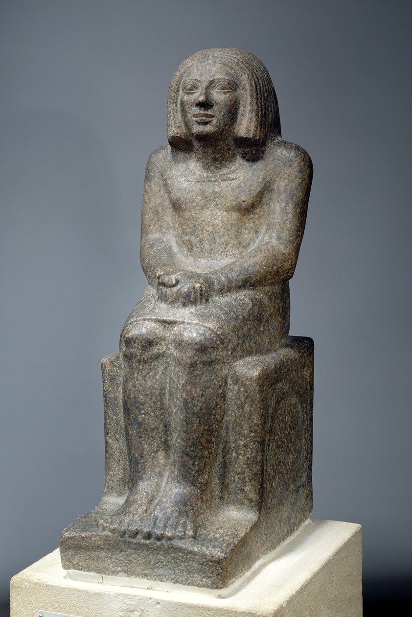 Statue af Ankh, præst af Horus, tidlig dynastisk periode (diorit) af Egyptian 3rd Dynasty