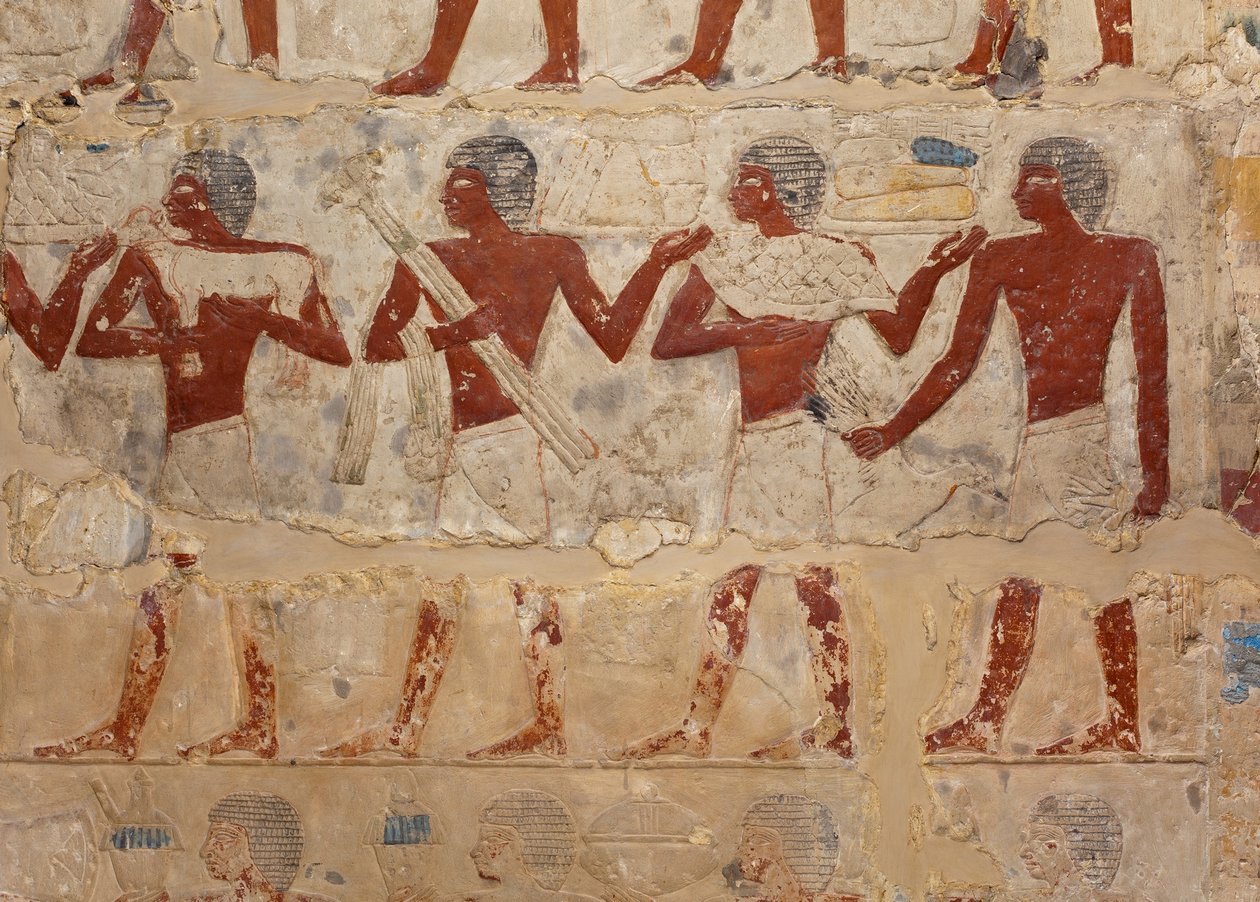 Mastaba-graven af Perneb (ca. 2381-2323 f.Kr.) (kalksten og maling) af Egyptian 5th Dynasty