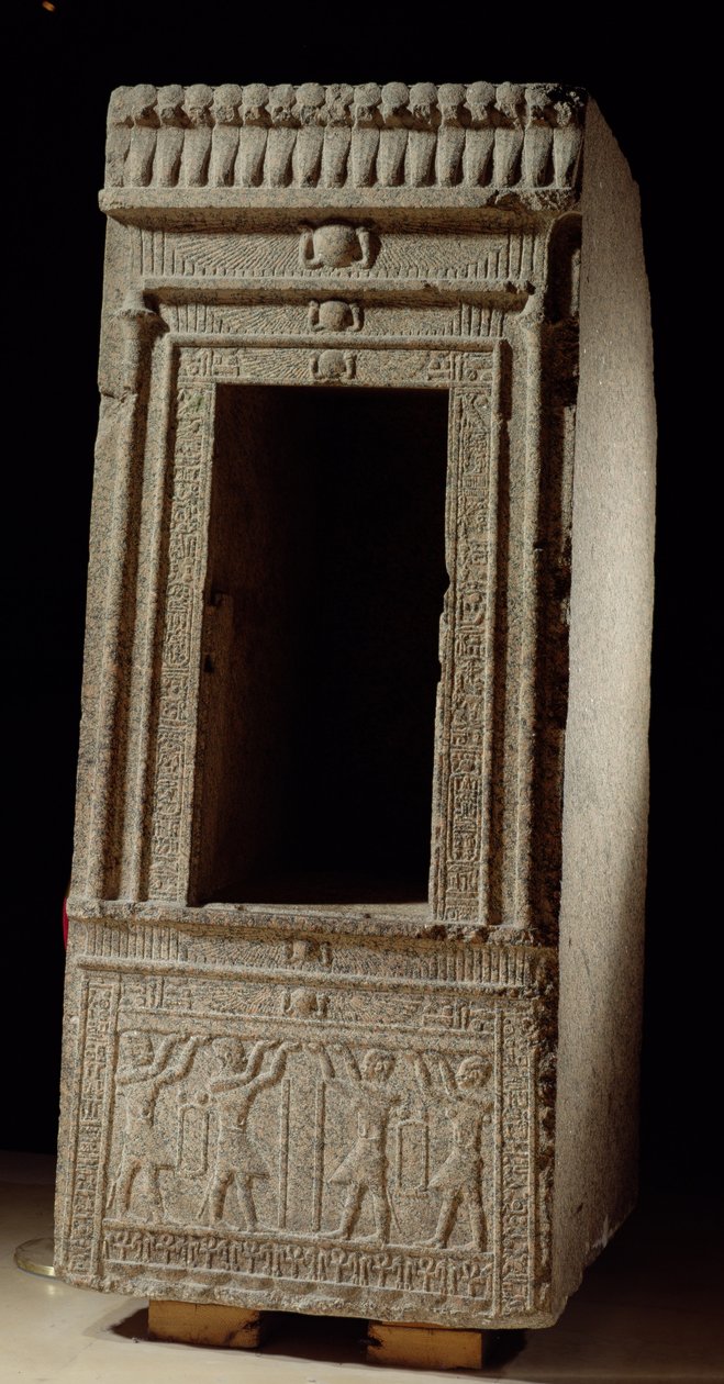 Naos kapel dedikeret til gudinden Isis af Ptolemæus VIII (170-116 f.Kr.) fra Isis-templet ved Philae (lyserød granit) af Egyptian Ptolemaic Period