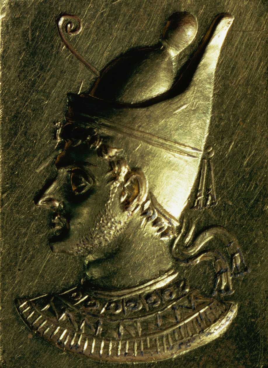 Ring, der forestiller Ptolemæus VI Pilometor (ca. 186-c. 145 f.Kr.) (guld) af Egyptian Ptolemaic Period
