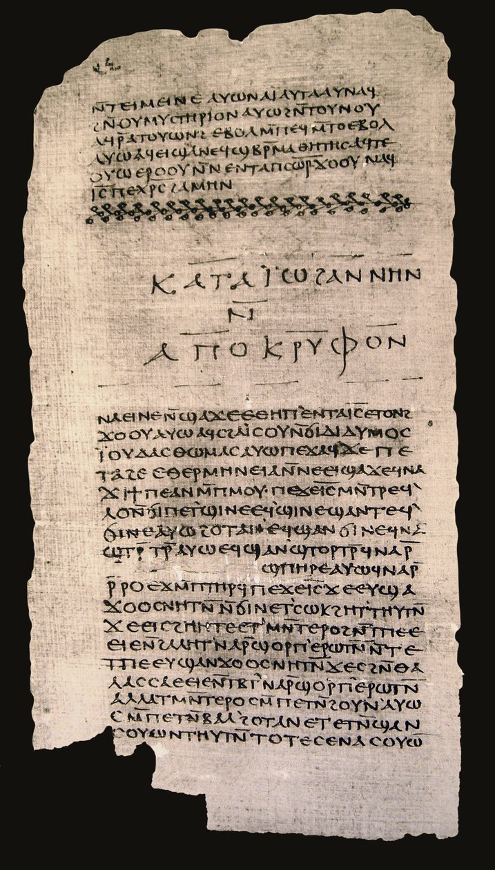 Begyndelsen af Thomas-evangeliet, Nag Hammadi Codex II, ca. 350 e.Kr. (blæk på papyrus) af Egyptian