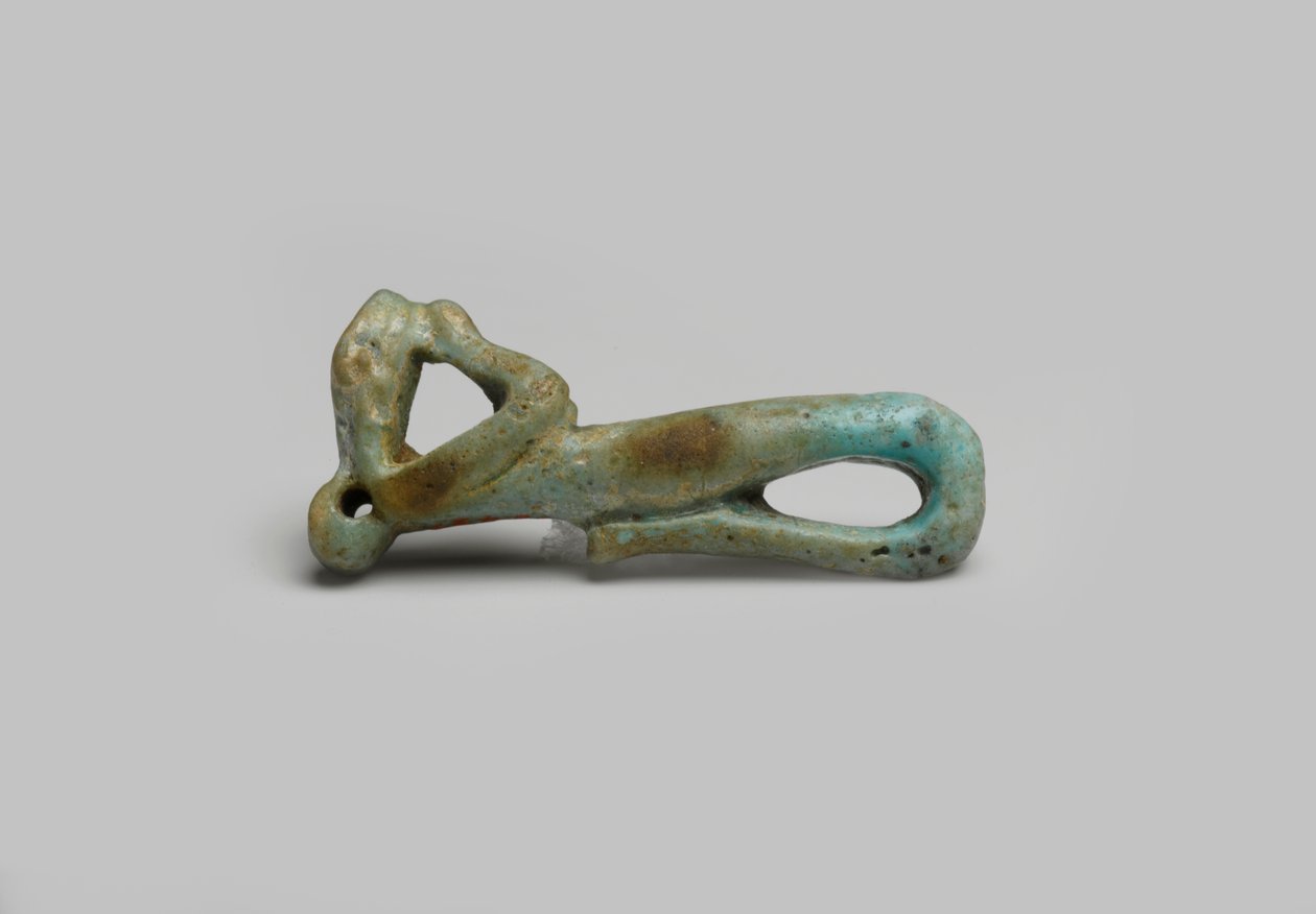 Figur af en slangegud, muligvis fra El Hiba (fajance) af Egyptian