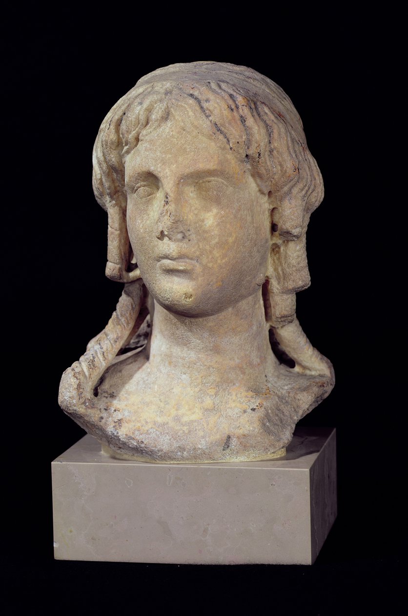 Leder af Berenice I (c.317-c.275 f.Kr.) eller Kleopatra I, Ptolemæisk periode (marmor) af Egyptian