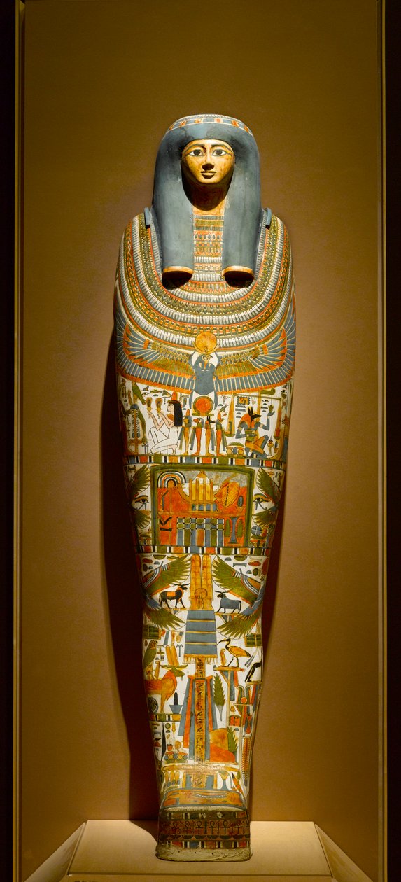 Indre kartonnage af Gautsishenu, ca. 700-650 f.Kr. (linned og gips) af Egyptian
