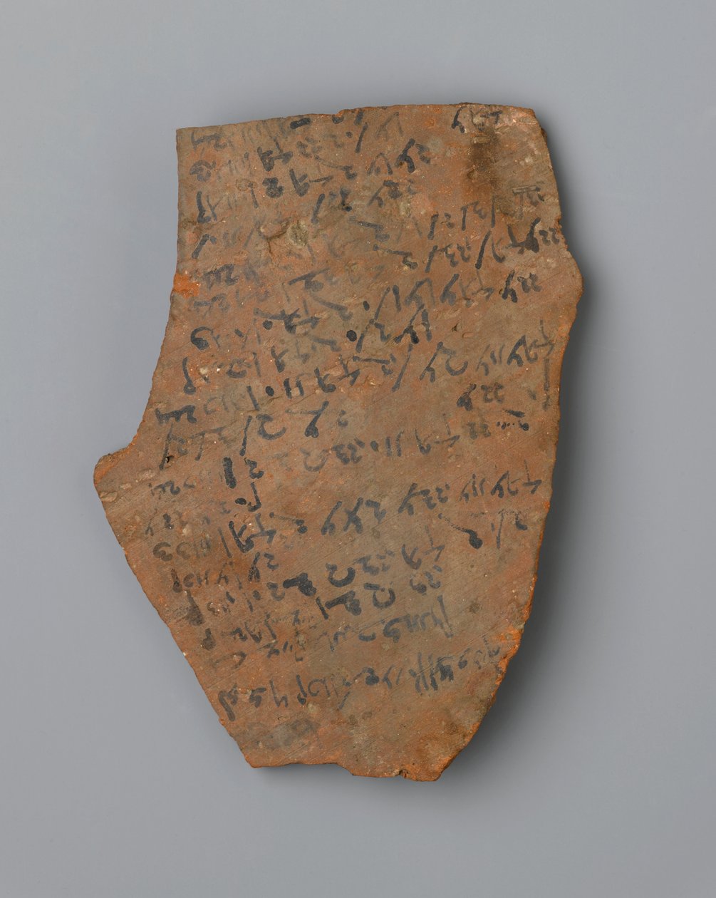Ostrakon liste over tidspunkter for belysning, muligvis fra Elephantine (terracotta) af Egyptian