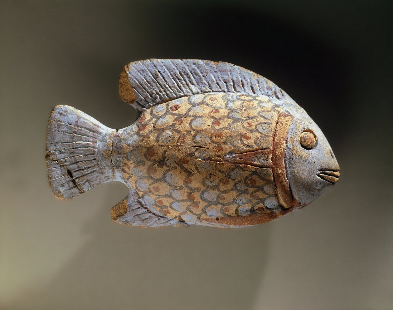 Malet keramikfisk, fra Egypten (keramik) af Egyptian