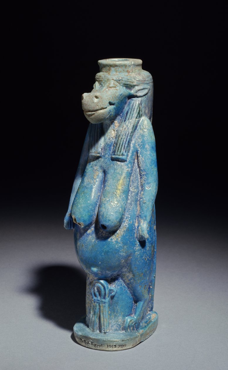 Taueret, flodhestegudinden, sandsynligvis sen periode, ca. 664-332 f.Kr. (fajance glaseret lertøj) af Egyptian