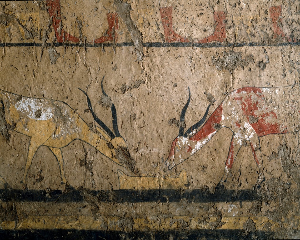 Egyptisk antikvitet: opdræt af betail. Fresko af dronning Neferou III