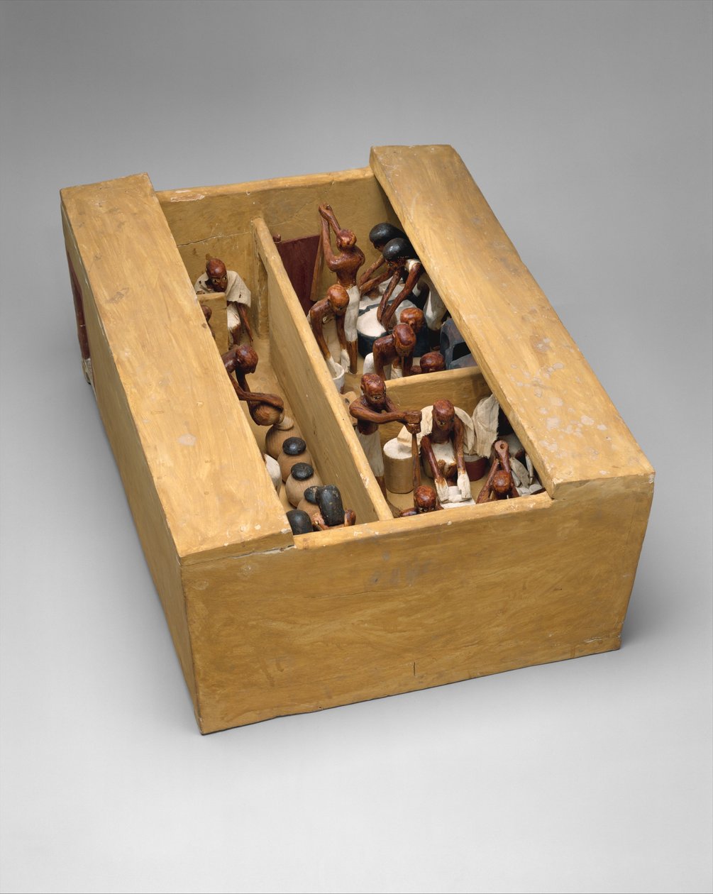 Modelbageri og bryggeri fra Meketres grav, ca. 1981-1975 f.v.t. (træ, gesso, maling, linned) af Egyptian 12th Dynasty