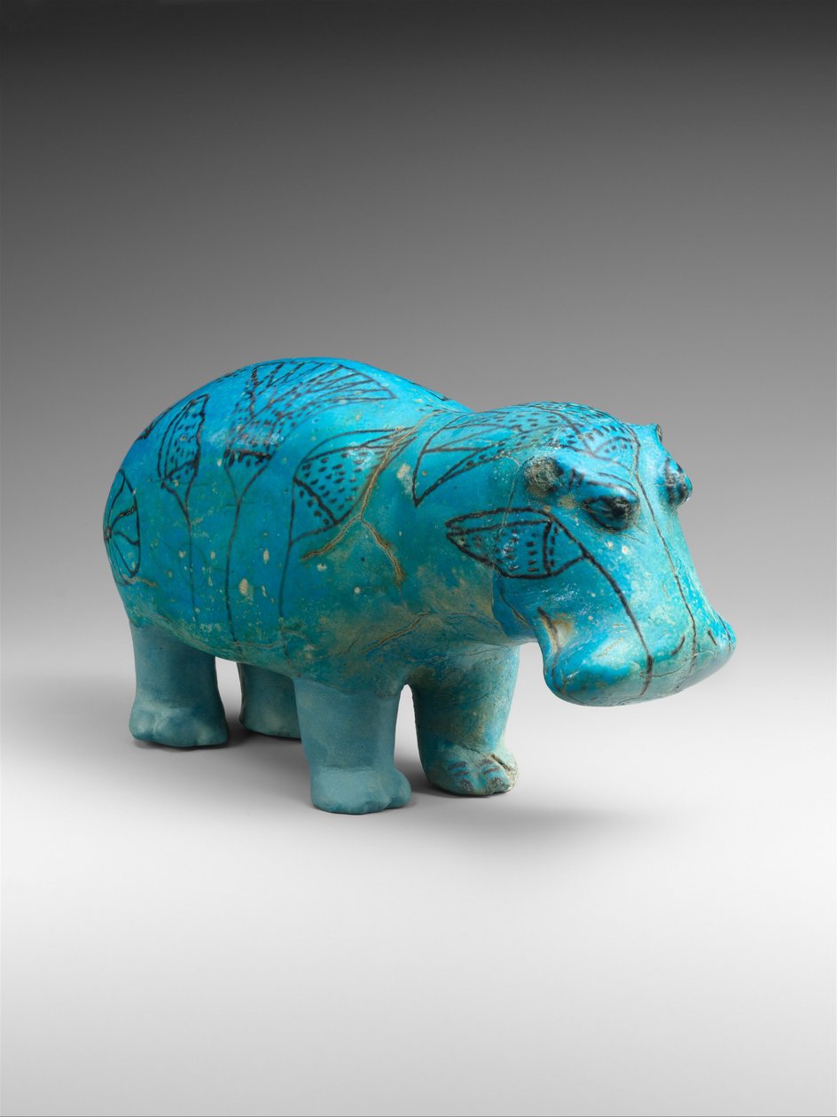 Stående flodhest, ca. 1900 f.Kr. (fajance) af Egyptian 12th Dynasty