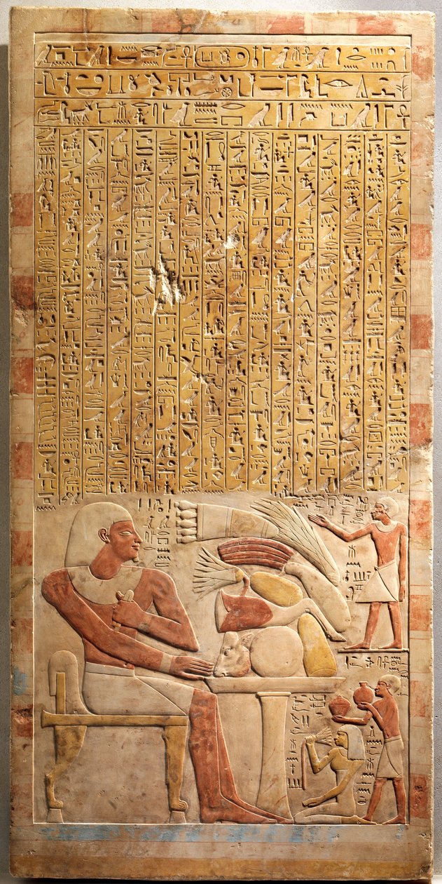 Stela of the Steward Mentuwoser, ca. 1944 f.Kr. (malet kalksten) af Egyptian 12th Dynasty