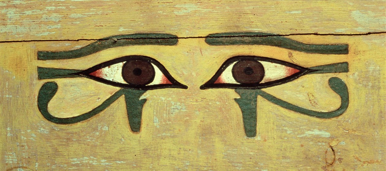 Udjat Eyes on a Coffin, Middle Kingdom (træ og maling) af Egyptian 12th Dynasty