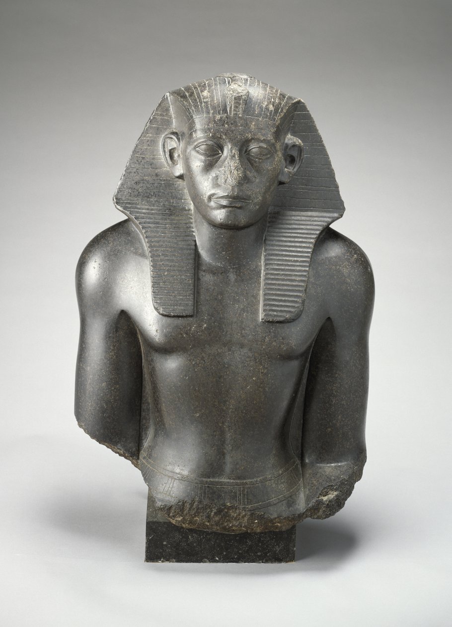 Mandshoved og torso af en siddende statue af kong Sesostris III? af Egypten af Egyptian 13th Dynasty