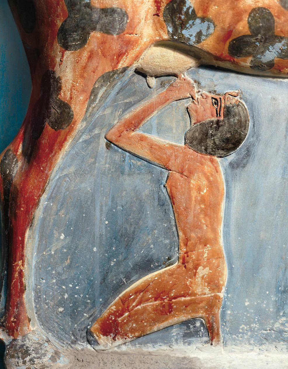 Egyptisk oldtid: ko-gudinden Hathor fodrer den unge Amenhotep II (Amenophis II) af Egyptian 18th Dynasty