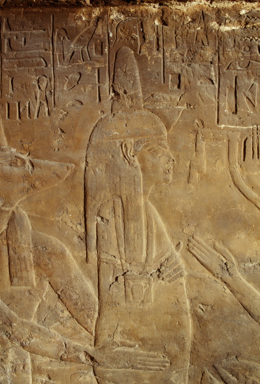 Anubis holder mumien, relief fra Maia