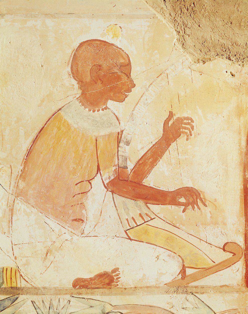 Blind Harpist Singing, from the Tomb of Nakht, New Kingdom (vægmaleri) af Egyptian 18th Dynasty