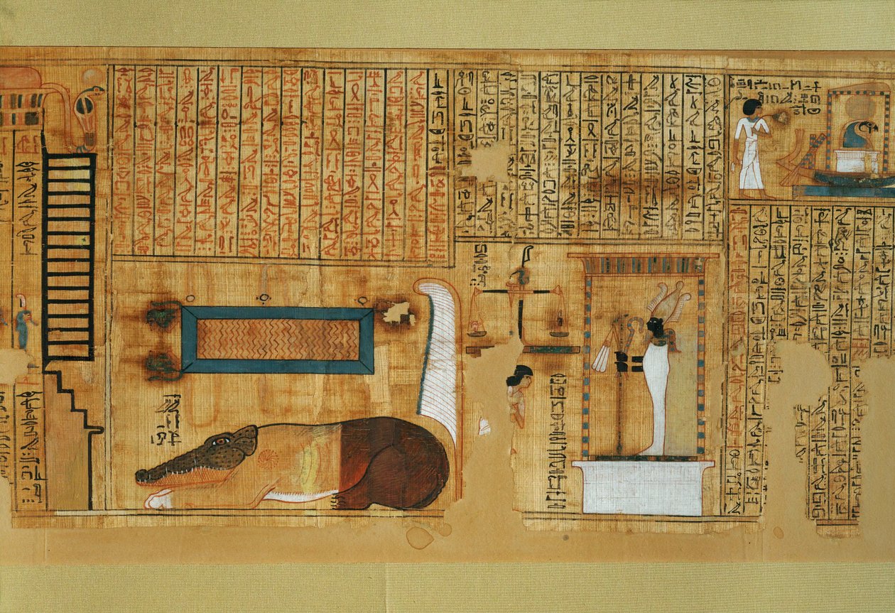 Den skriftlærde Nebqeds dødebog, under ... af Egyptian 18th Dynasty