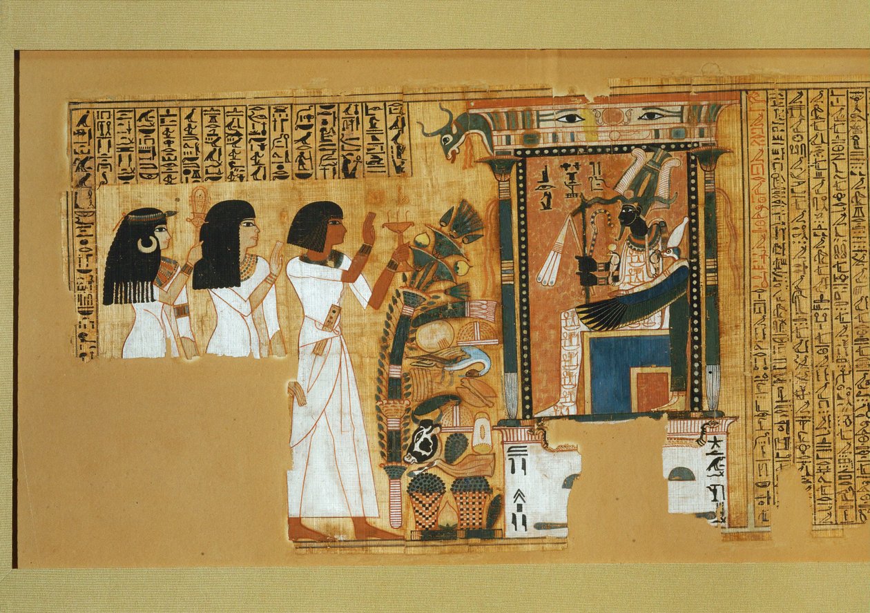 Den skriftlærde Nebqeds dødebog, under ... af Egyptian 18th Dynasty