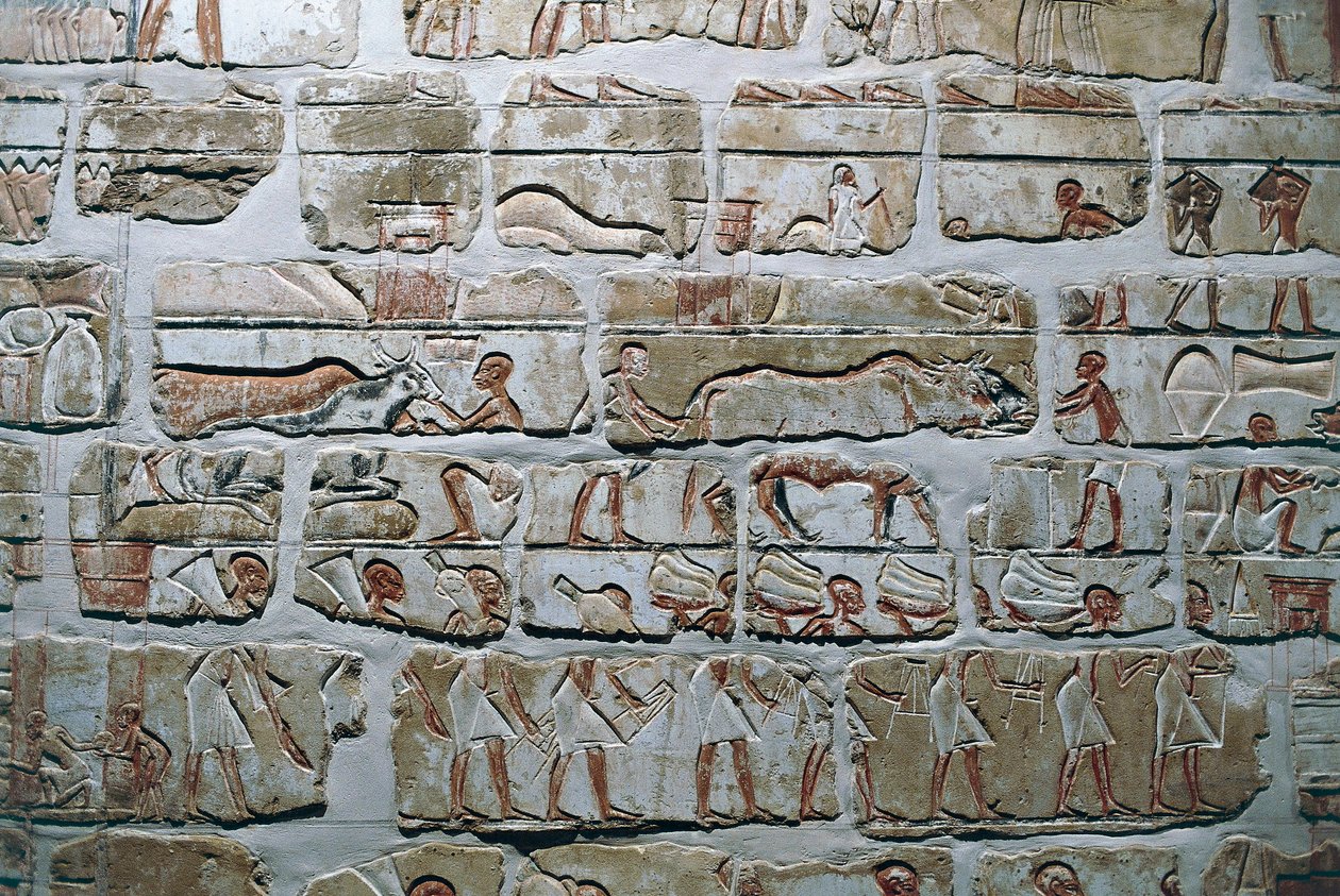 Egypten, Theben, Luzor, Karnak-templerne, Talatat-muren fra Amenhotep IV