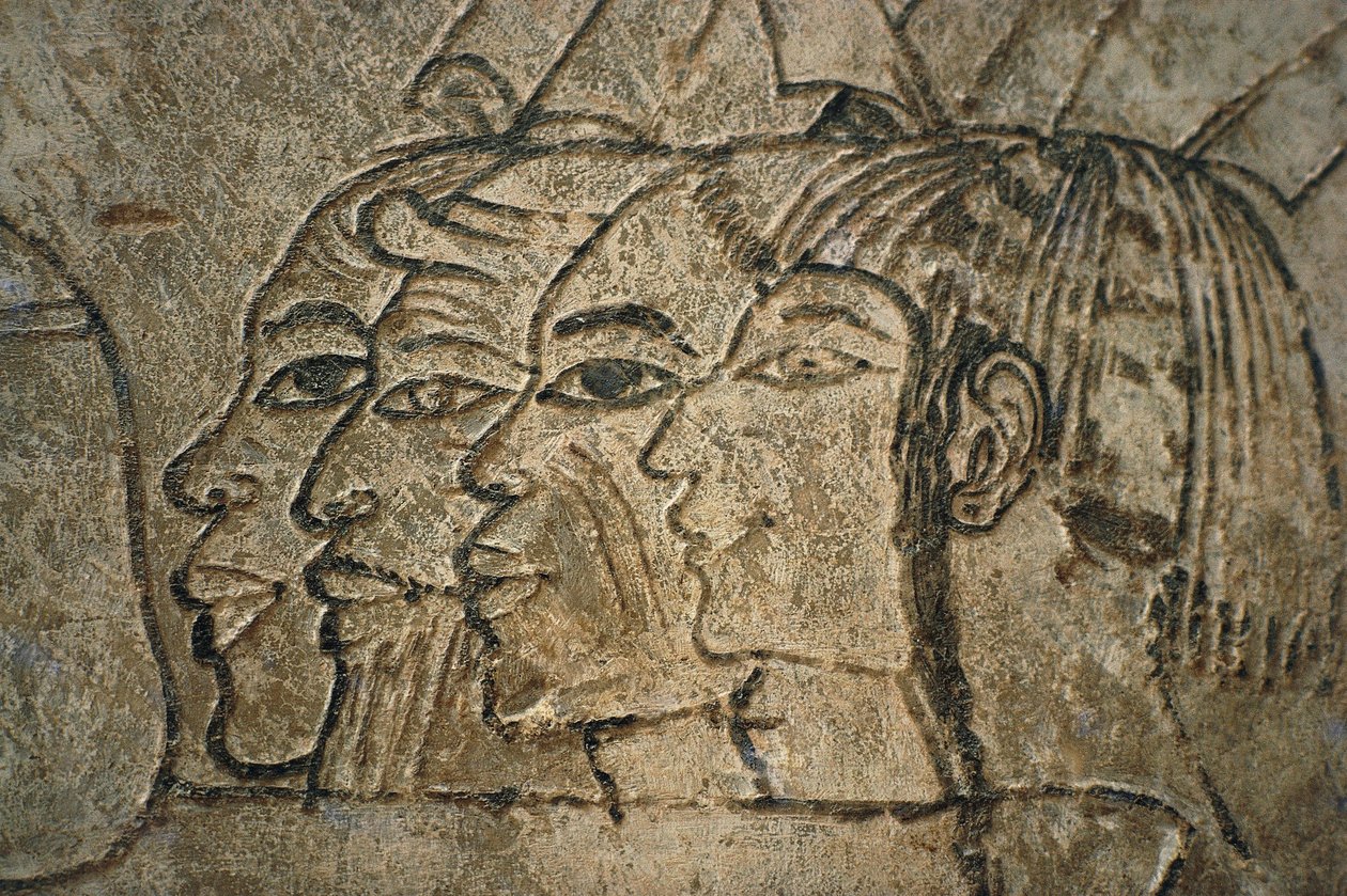 Egypten, West Theben, Sheikh Adn el-Qurna. Ramos grav. Vægtegninger af Egyptian 18th Dynasty