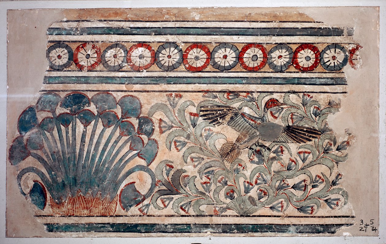 Egyptisk antikvitet: fragment af fresko fra Amenophis III