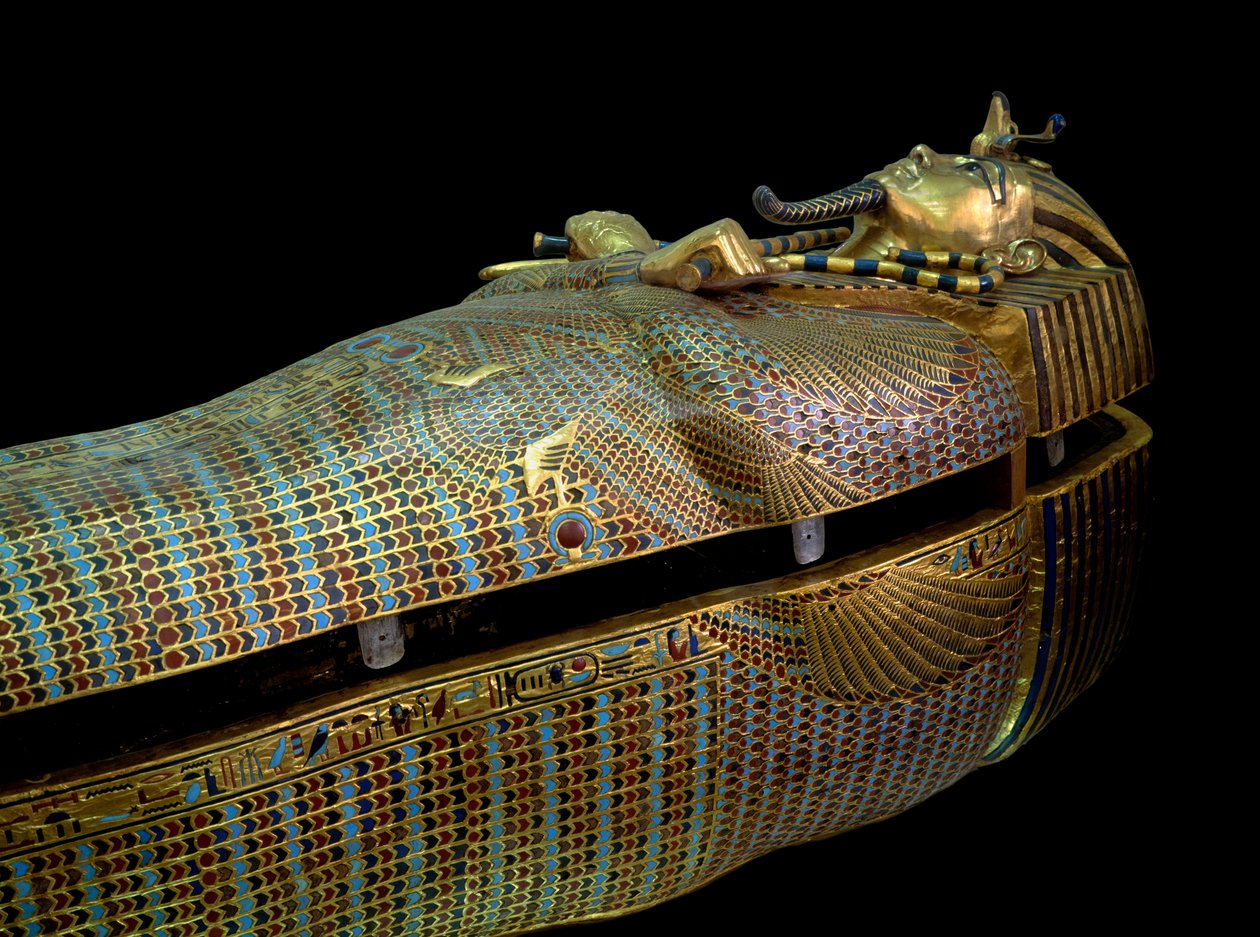 Egyptisk oldtid: sarkofag af Tuthankamuns skat (Tutankhamun eller All-Ankh-amun) af Egyptian 18th Dynasty