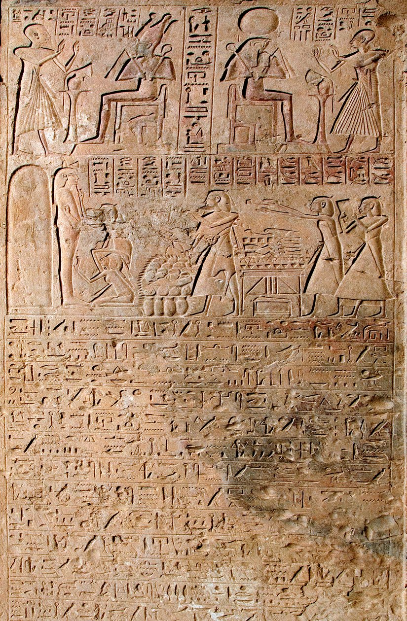 Egyptian antiquite: scenes of worship. Tomb of Kherouefdani af Egyptian 18th Dynasty