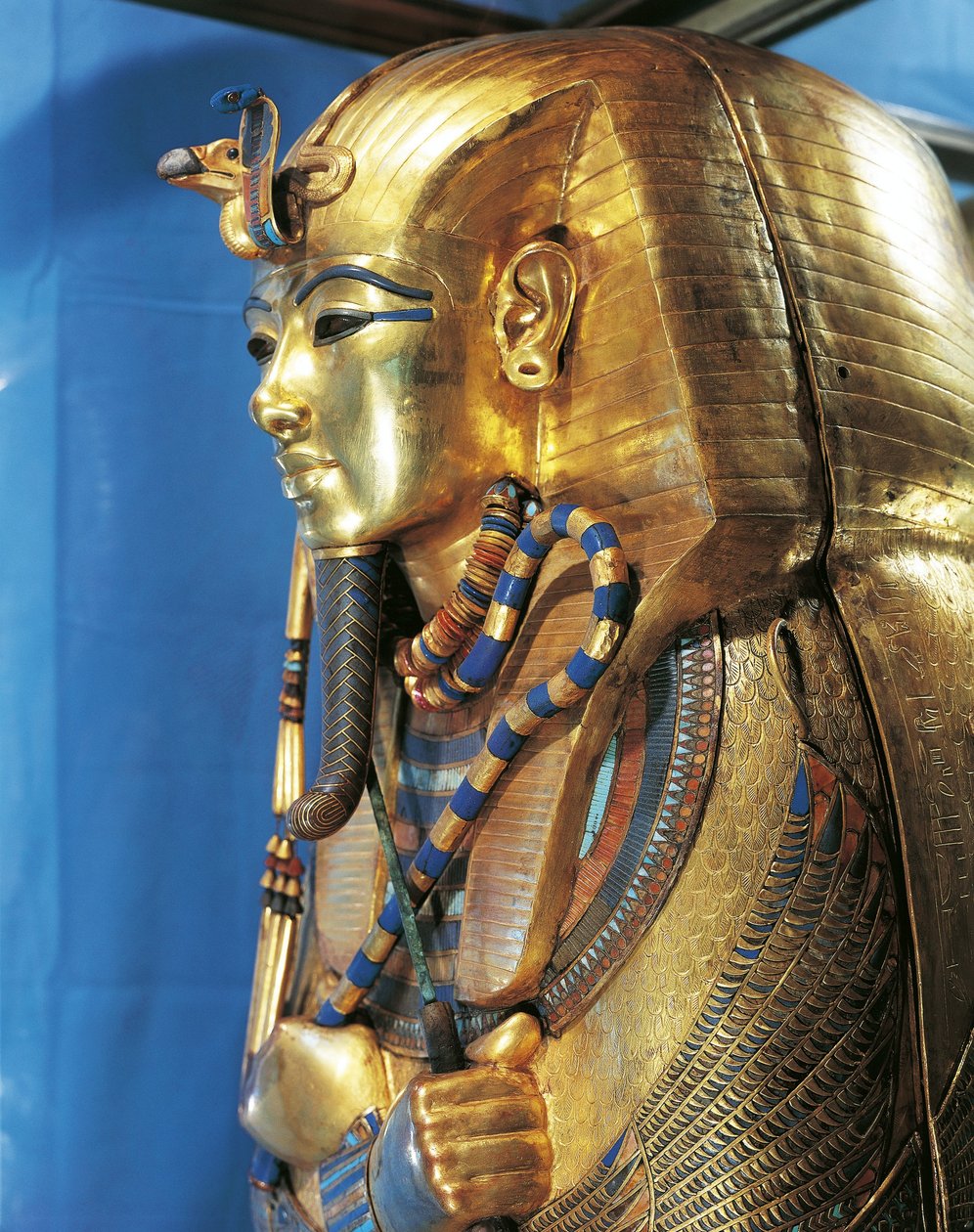 Egyptisk civilisation, Tutankhamens sarkofag, dekoreret i guld og halvædelsten af Egyptian 18th Dynasty