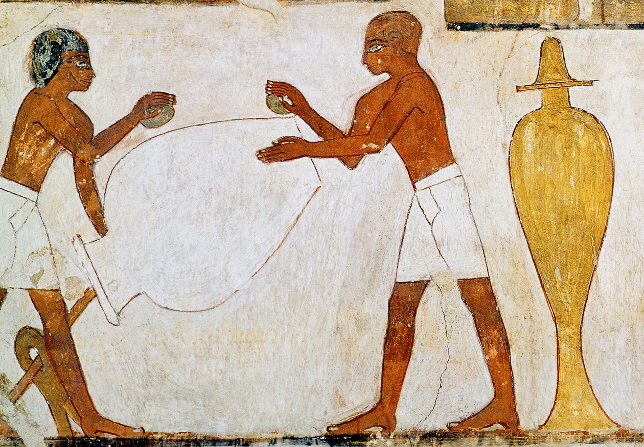 Gravering og polering af vaser i guld og sølv, fra Rekhmires grav af Egyptian 18th Dynasty