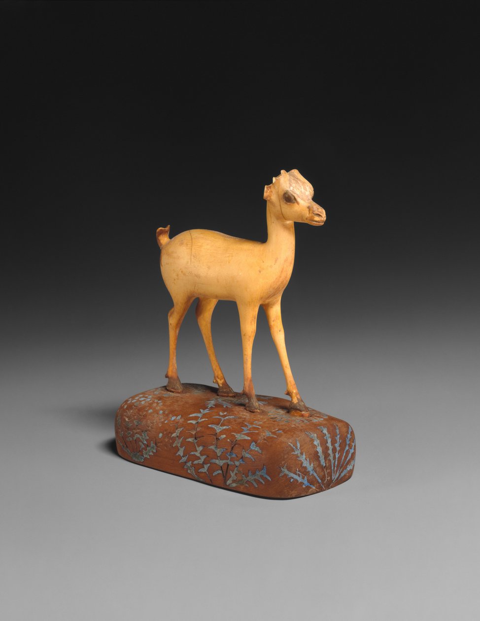 Gazelle, ca. 1390-1353 f.Kr. (elefant elfenben, træ, blåpigmentindlæg) af Egyptian 18th Dynasty