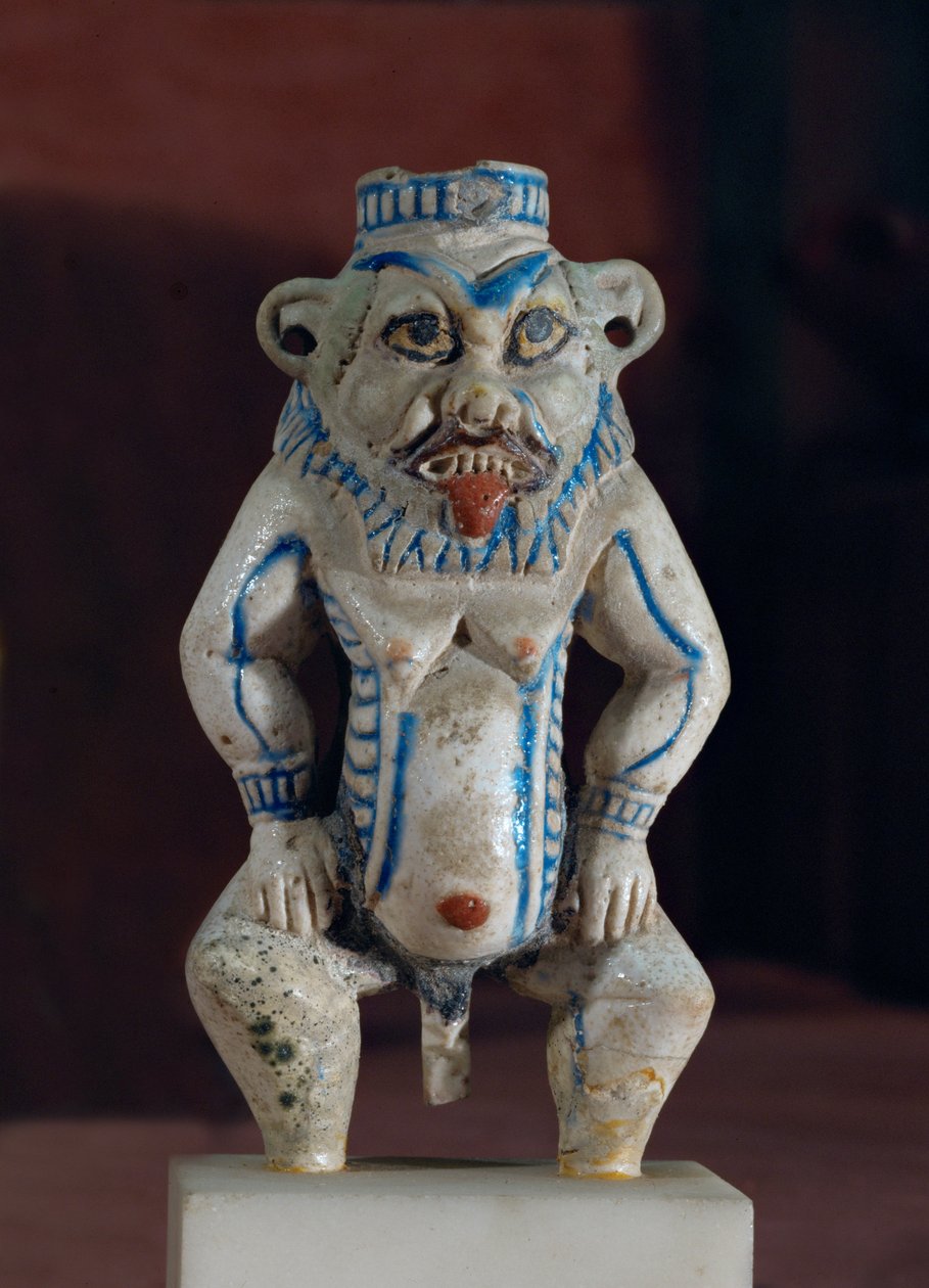 Gud Besh som en gryde til opbevaring af khol, eyelineren ... af Egyptian 18th Dynasty