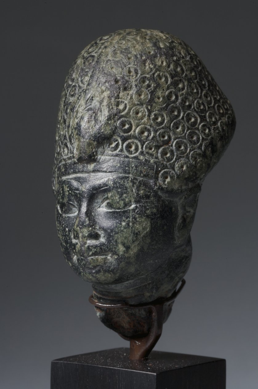 Hoved af Amenhotep III, Det Nye Rige (grøn steatit) af Egyptian 18th Dynasty
