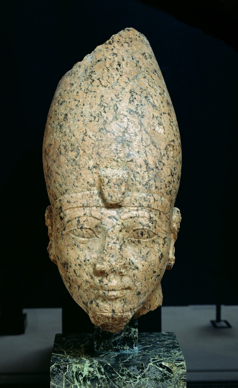 Overhoved for Hatshepsut (ca. 1473-c.1458 f.Kr.) eller Tuthmosis II (c.1491-c.1479) New Kingdom, ca. 1479-1425 f.Kr. (granit) af Egyptian 18th Dynasty