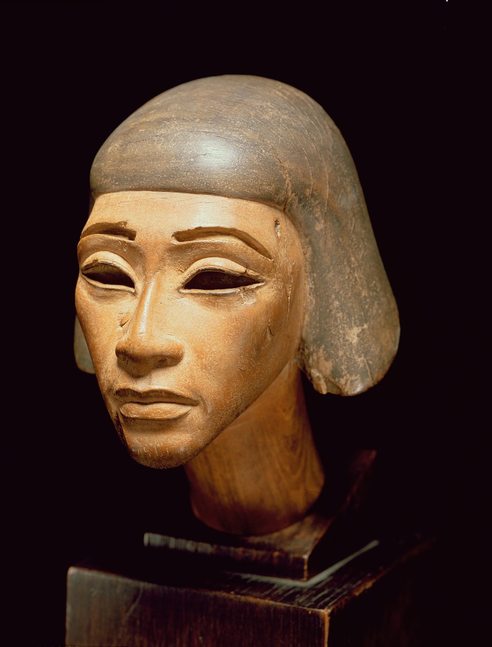Head of a Harpist, fra Tell El-Amarna, ca. 1370-1360 f.Kr. (træ) af Egyptian 18th Dynasty
