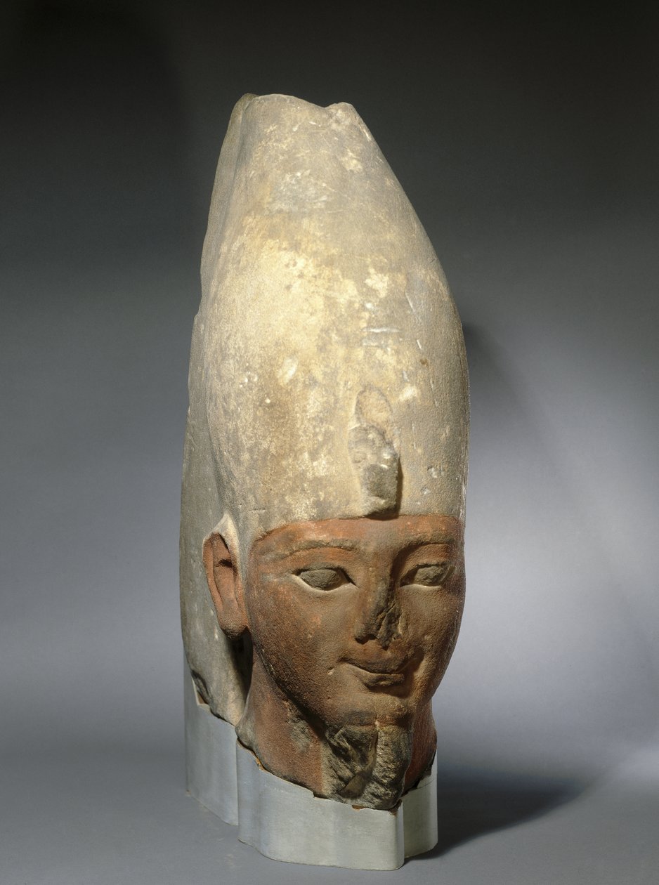 Leder af en tidlig attende dynasti-konge, New Kingdom, ca. 1539-1493 f.Kr. (sandsten) af Egyptian 18th Dynasty