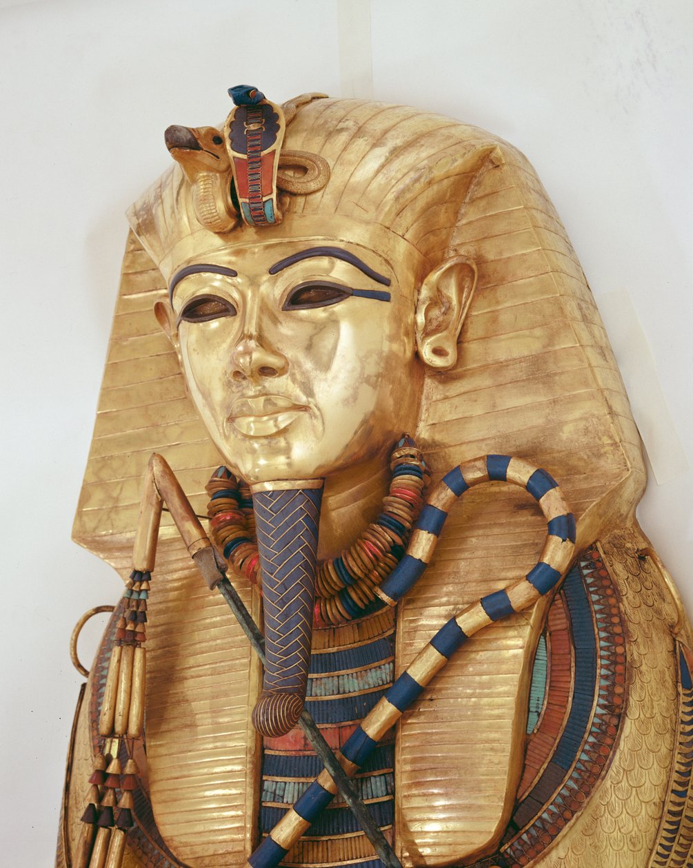 Kongens inderste kiste, Tutankhamons grav (ca. 1370-1352 f.Kr.) New Kingdom (guld indlagt med halvædelsten) af Egyptian 18th Dynasty