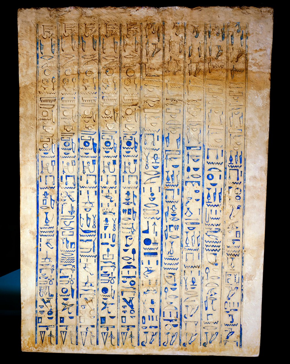 Inskriptioner på bagsiden fra Ny Rige af Egyptian 18th Dynasty
