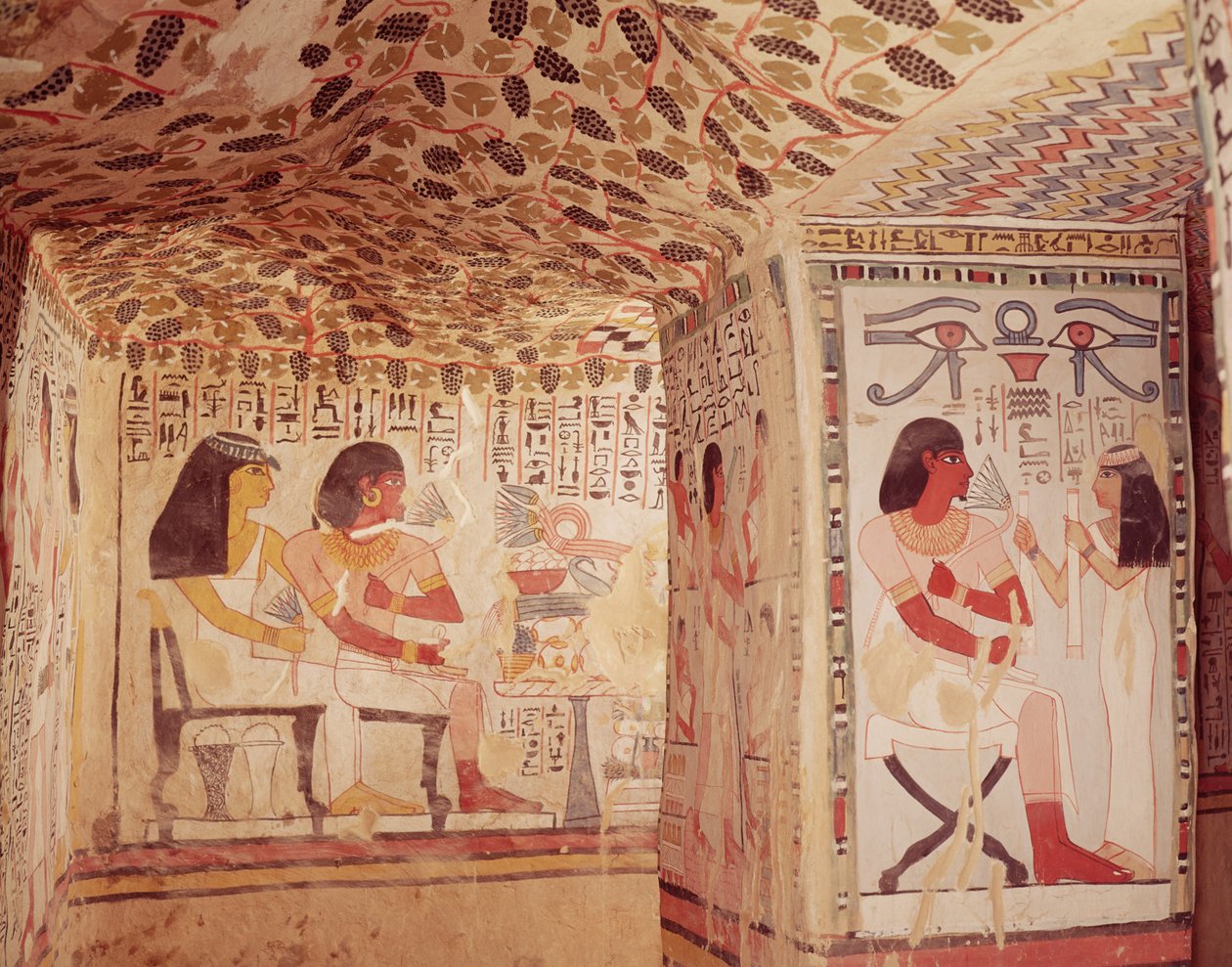 Interiør af Sennefers grav, New Kingdom af Egyptian 18th Dynasty
