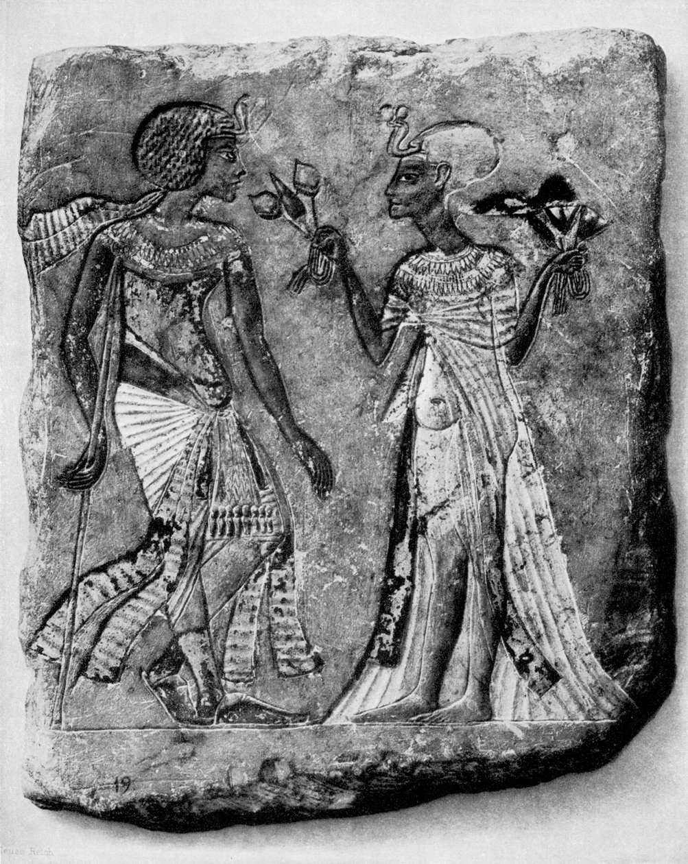 Kong Amenophis IV af Egypten og hans kone af Egyptian 18th Dynasty